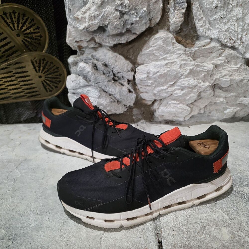ON Cloudnova Black Orange Men's Running Athletic Sneakers Shoes 26.98484 Size 12